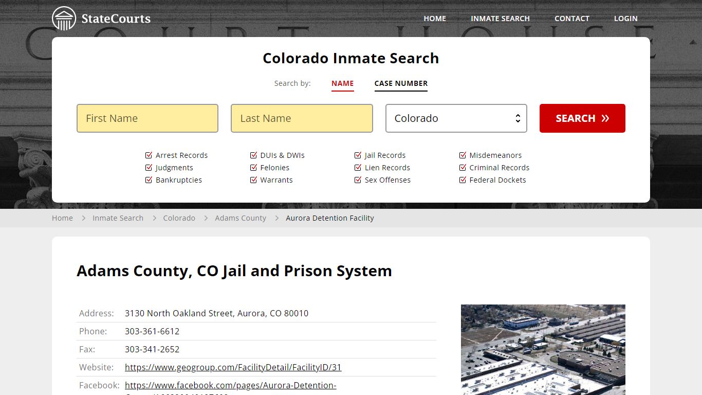 Aurora Detention Facility Inmate Records Search, Colorado - State Courts